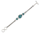 SB-2321-BT Sterling Silver Bracelet With Blue Topaz Q. Jewelry Bali Designs Inc